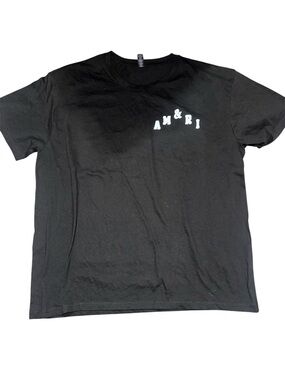 AMIRI Black T-Shirt with Small White Chest Logo